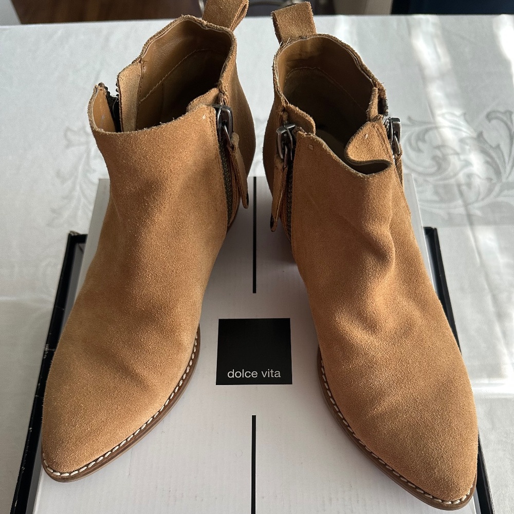 Tan Suede Booties